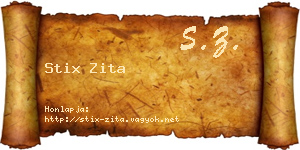 Stix Zita névjegykártya
