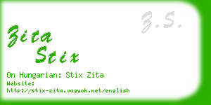 zita stix business card